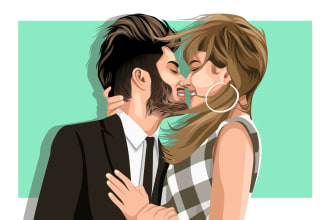 draw couple portrait illustration from photo