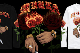 draw streetwear graphic design for shirt clothing brand