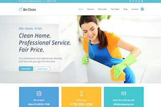design cleaning booking service wordpress website