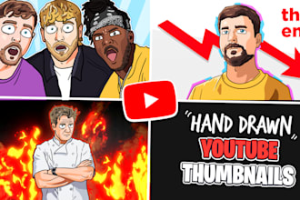 design a cartoon youtube thumbnail