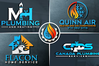 design plumbing heating hvac oil gas cleaning air conditioning  logo