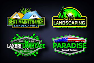 create a landscape, agriculture and grass or lawn care logo