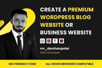 create a wordpress blog website or business website, author or blogger website