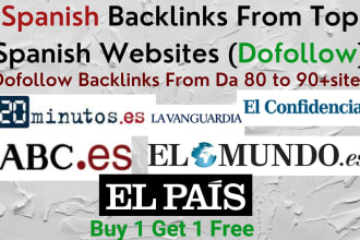 provide spanish backlinks from top spanish sites, da 90 plus sites, spanish SEO