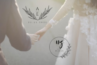 design for wedding name initials logo unique