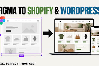 convert figma to shopify, figma to wordpress or figma to html, pixel perfect