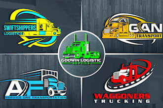 do transport logistic and trucking logo fast delivery
