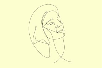 make a simple line art caricature or portrait