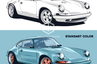 draw vector cartoon car from your photo