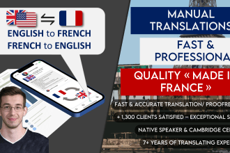 manually translate english to french and vice versa
