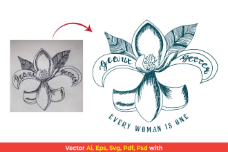 turn your logo into vector or vector tracing into ai, eps, svg