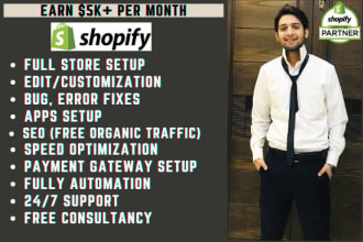 是您的Shopify Expert制作，编辑，修复自动购置Dropshipping商店GydF4y2Ba
