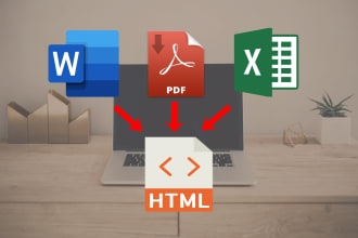 convert pdf to html, psd to html, word excel to html