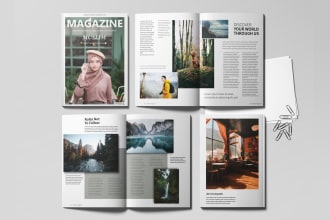 do modern minimalist business magazine  layout book layout and cover design