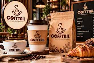 design a modern bakery, cafe, and coffee shop logo