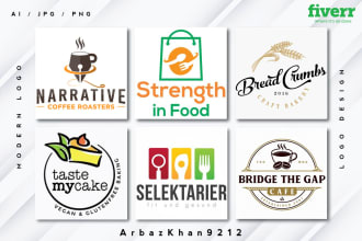 design food, bbq, restaurant, cafe, coffee, and bakery logo