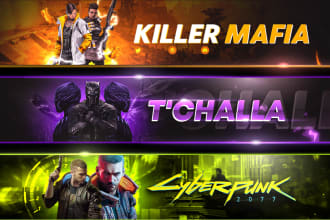 design awesome twitch banner and youtube channel art