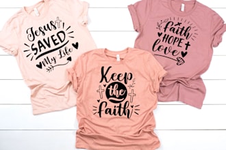 do creative typographic christian t shirt design within 24hrs