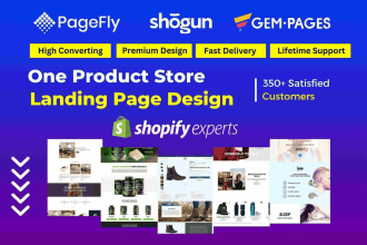 create shopify one product store or product landing page
