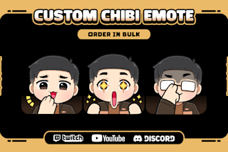 draw cute custom emotes for your twitch in a bundle