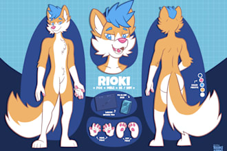 draw a reference sheet for your furry character