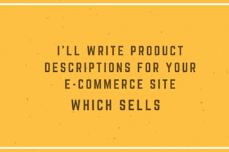 write selling descriptions for your e commerce website
