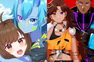 illustrate your vtuber oc in anime style