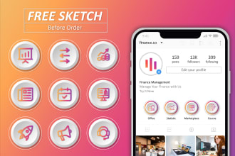 design instagram highlight icon for your  social media branding