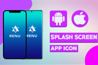 design ios and android mobile app icon and splash screen