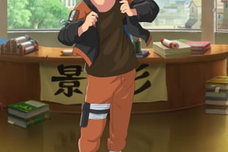 draw you in naruto or boruto style