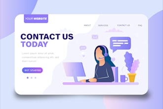 Top 5!  do modern flat illustration for landing page or mobile app