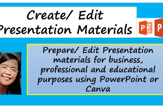 do presentation and infographics using powerpoint or canva