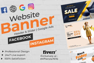 design website banner, header or slider in 12 hours