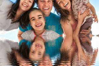 picture into water reflection image