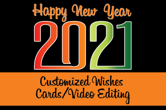 make beautiful happy new year 2021 greetings card and video