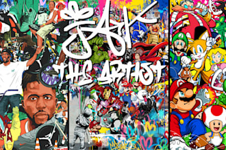 create a unique street pop art collage