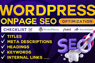 do wordpress onpage SEO and technical optimization of a website