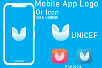 design clean modern mobile app logo or app icon