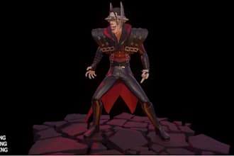 model and texturize 3d characters for videogames or animation