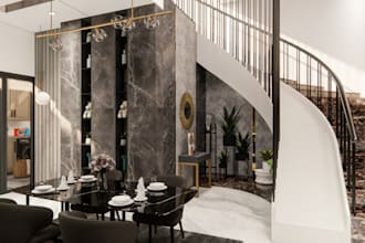 make residential interior design with 3d render