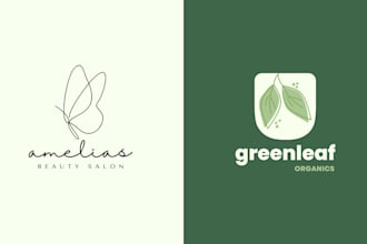 design boho hand drawn botanical feminine logo