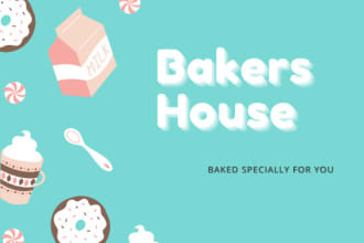 create a bakery logo, menu, and gift cards