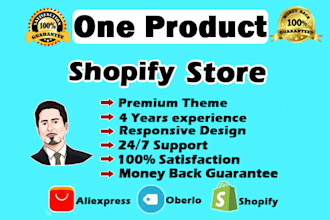 build high converting one product shopify store, single product ecommerce store