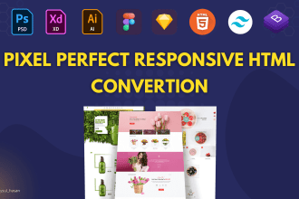 convert psd to html xd to html figma to html responsive bootstrap