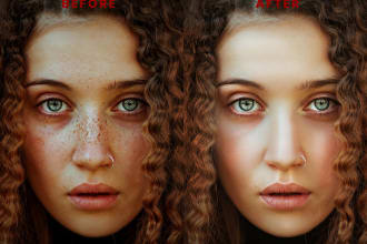 do face retouch and enhancement with the full occurrence