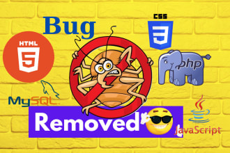 fix HTML, CSS,PHP, javascript ,jquery,angularjs bugs