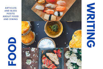 write articles and blog posts about food and dining
