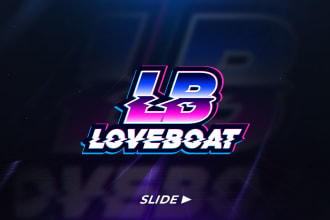 design 80s retro style initial logo gaming for streamers