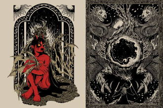 create darkart illustration for your band or brand