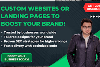 develop a custom website or landing page as a full stack front end developer